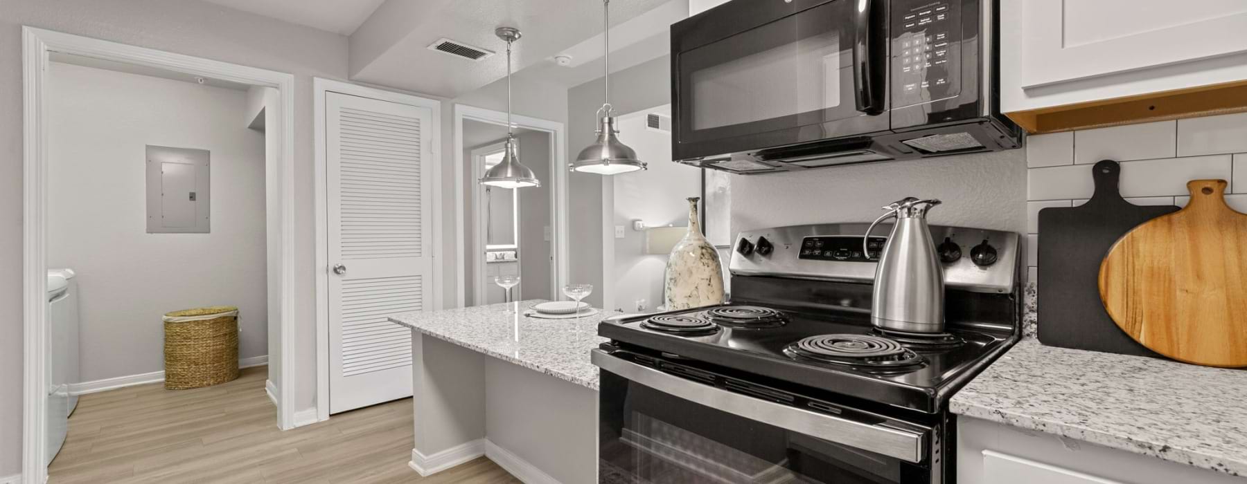 Well-equipped kitchen with room to cook, prep, and gather