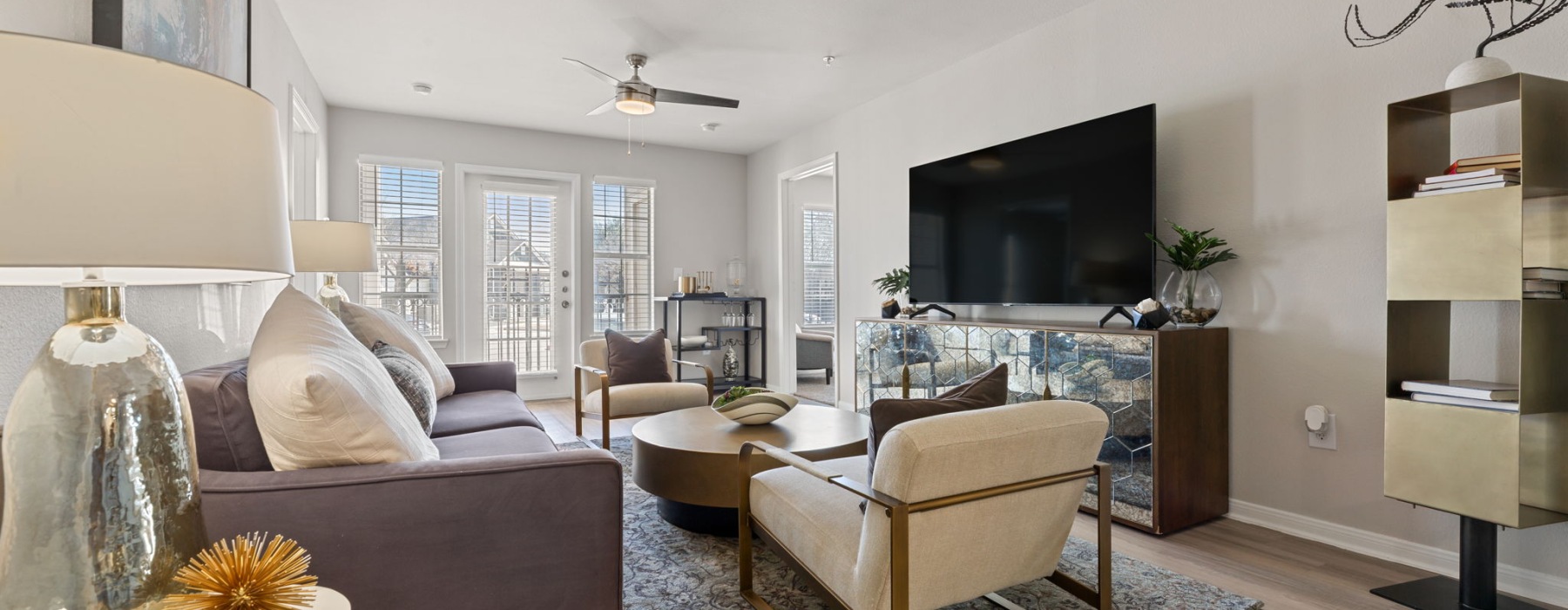 Spacious living area with an open layout and natural light