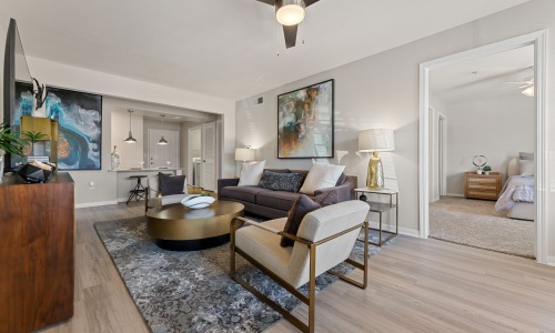 Comfortable living space designed for everyday living and entertaining