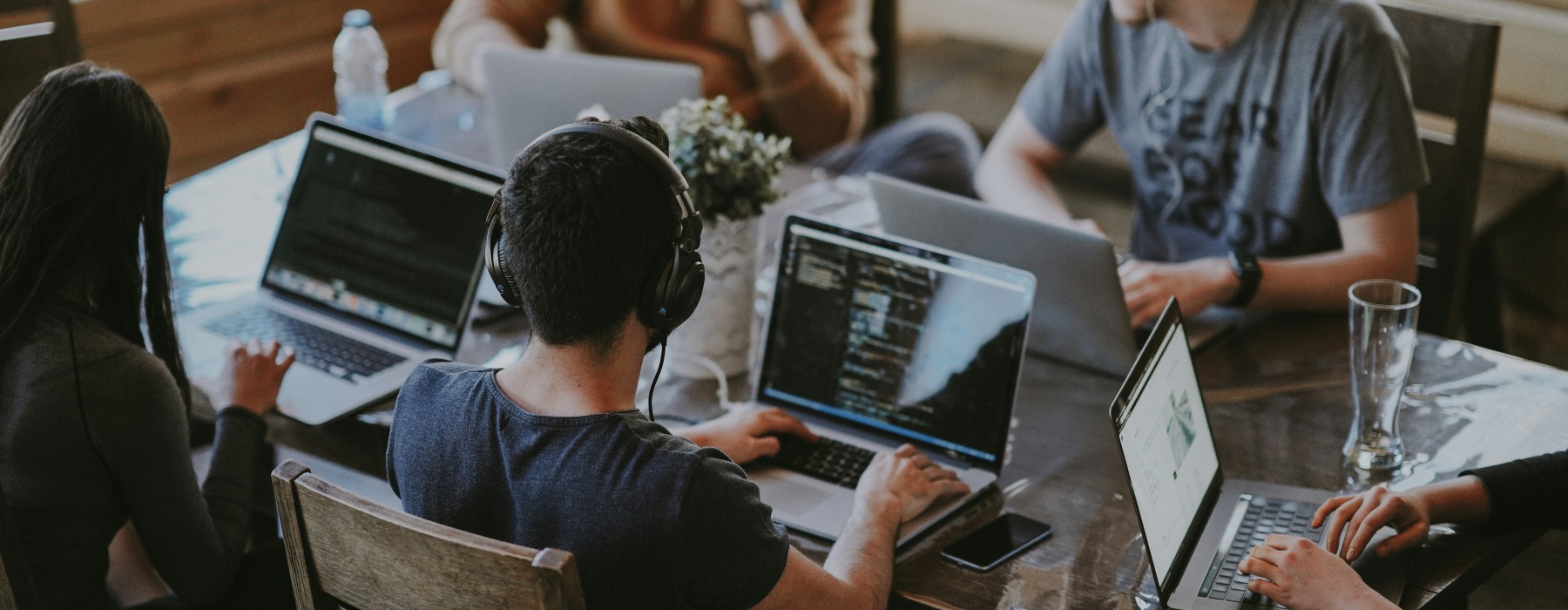 People working on computers